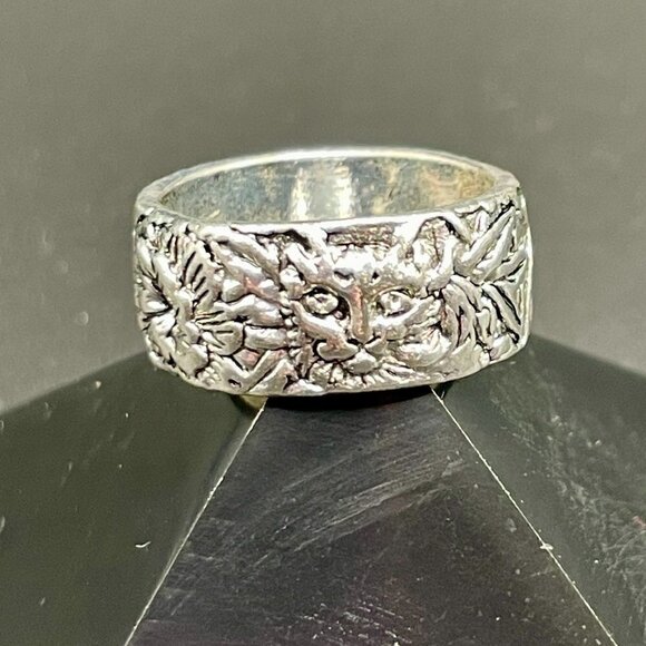 Boho Cat, Flower and Bunny Band Ring #1218 - Picture 3 of 6